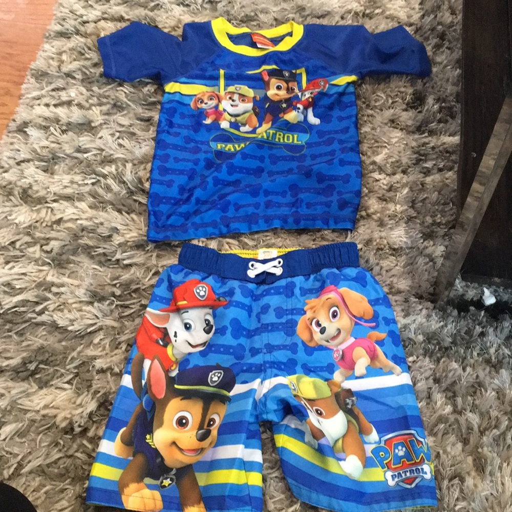 Nickelodeon paw patrol swim shirt and shorts